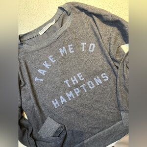 NWOT Project Social T “Take Me to the Hamptons” charcoal sweatshirt